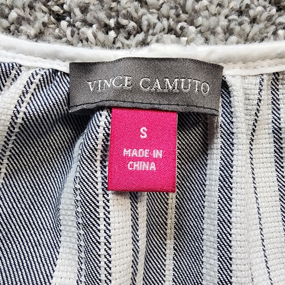 Vince Camuto Striped Ruffle Hem Midi Dress Size Small - Picture 9 of 10